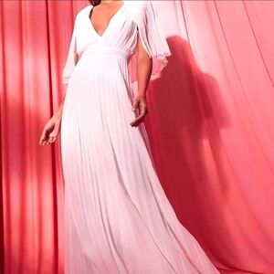 Boohoo Pleated Capelet Maxi Dresss
